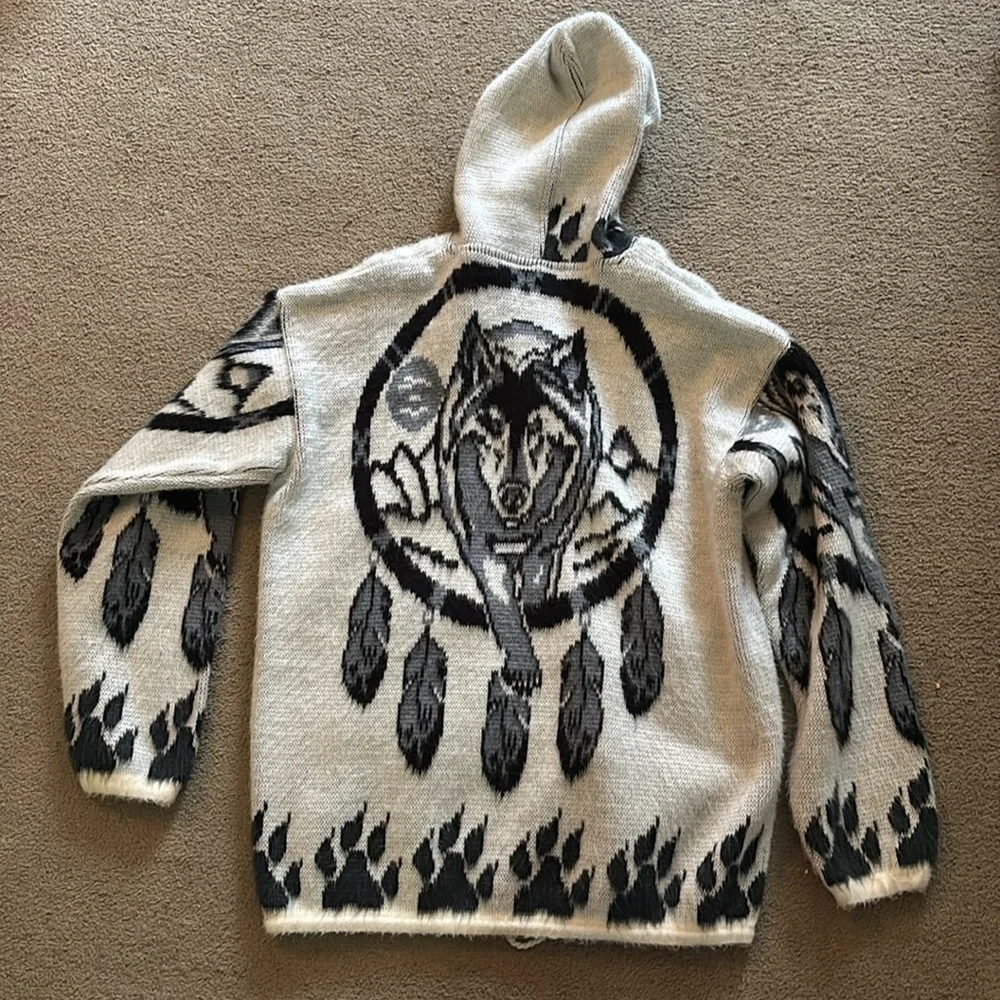 Wolf Dreamcatcher Zip Up Hoodie Size M - Picture 2 of 4